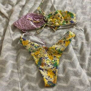 SHEIN Purple and Yellow Floral Bikini